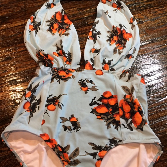 Vintage Pin Up Look Bathing Swim Suit Tangerines - Picture 3 of 8
